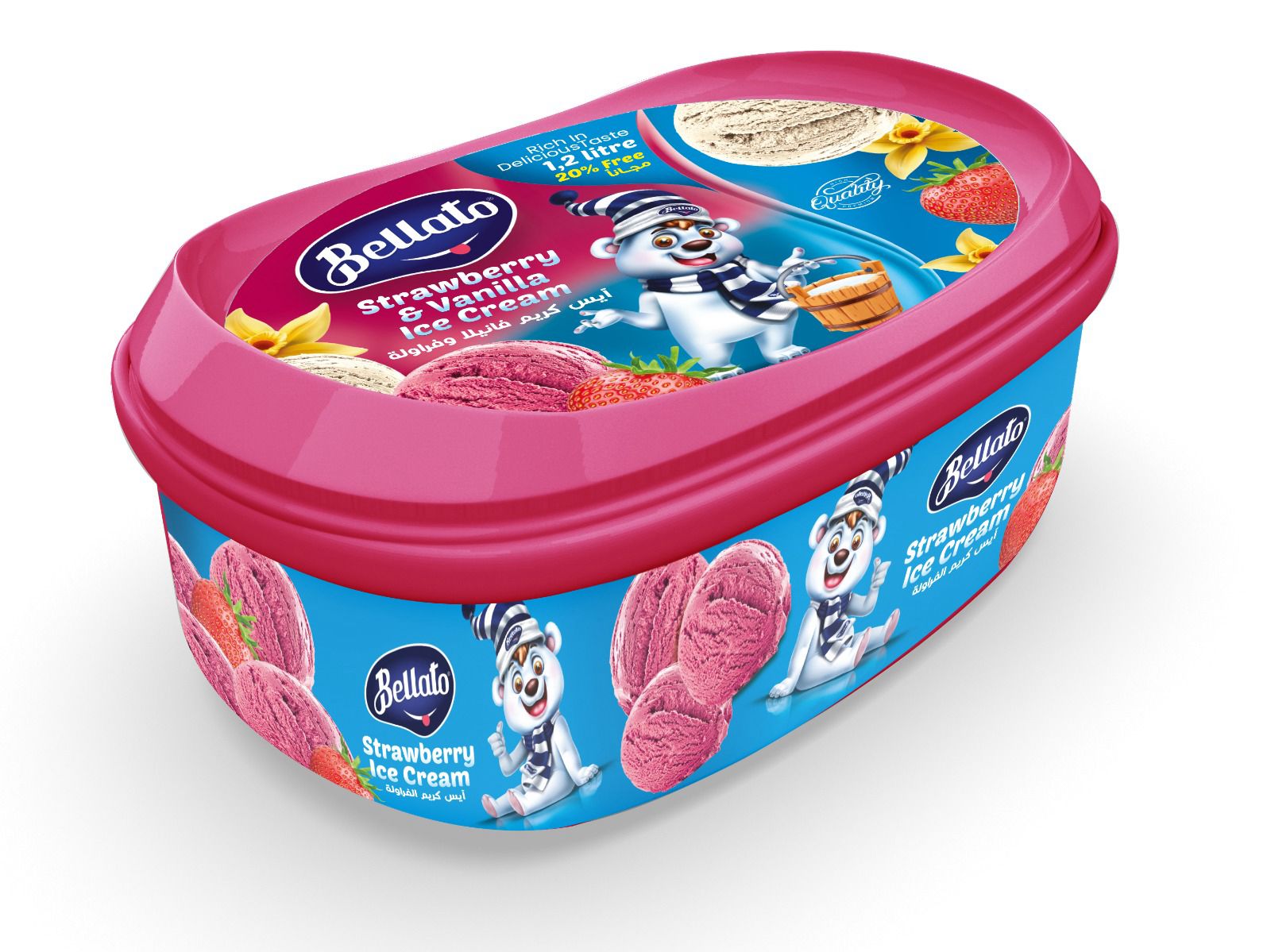 Bellato Family 1 Liter Vanilla & Strawberry