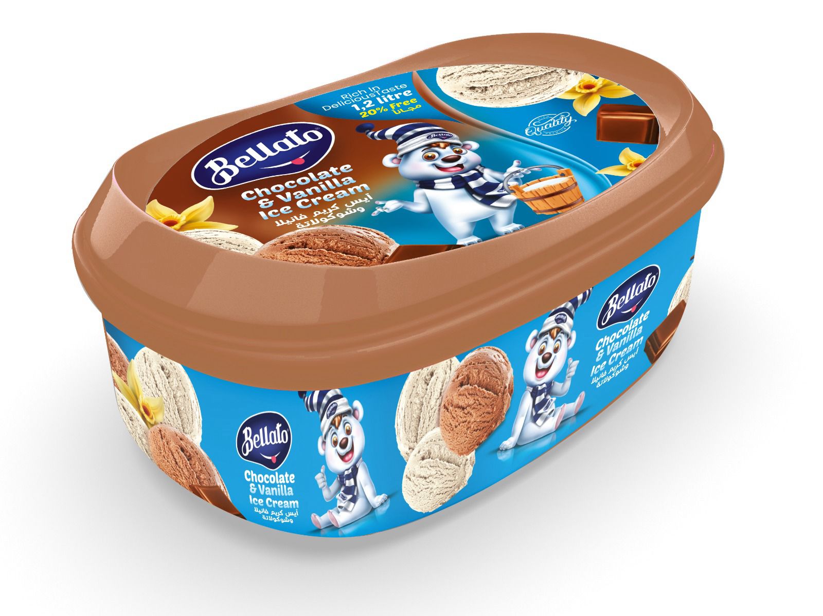 Bellato Family 1 Liter Vanilla & Chocolate