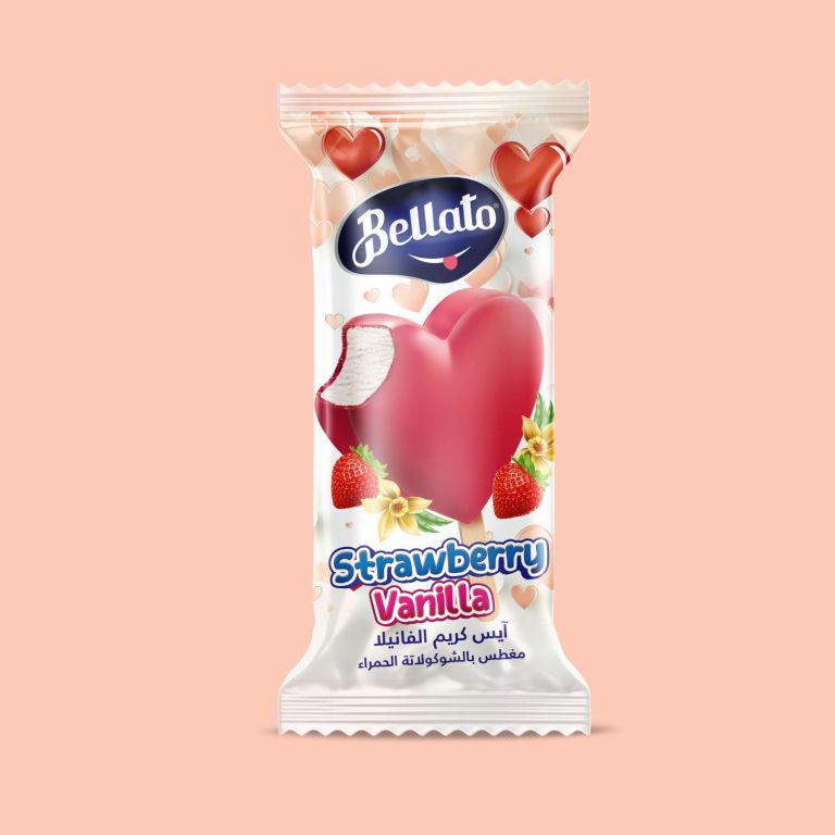Heart Vanilla coated Strawberry
