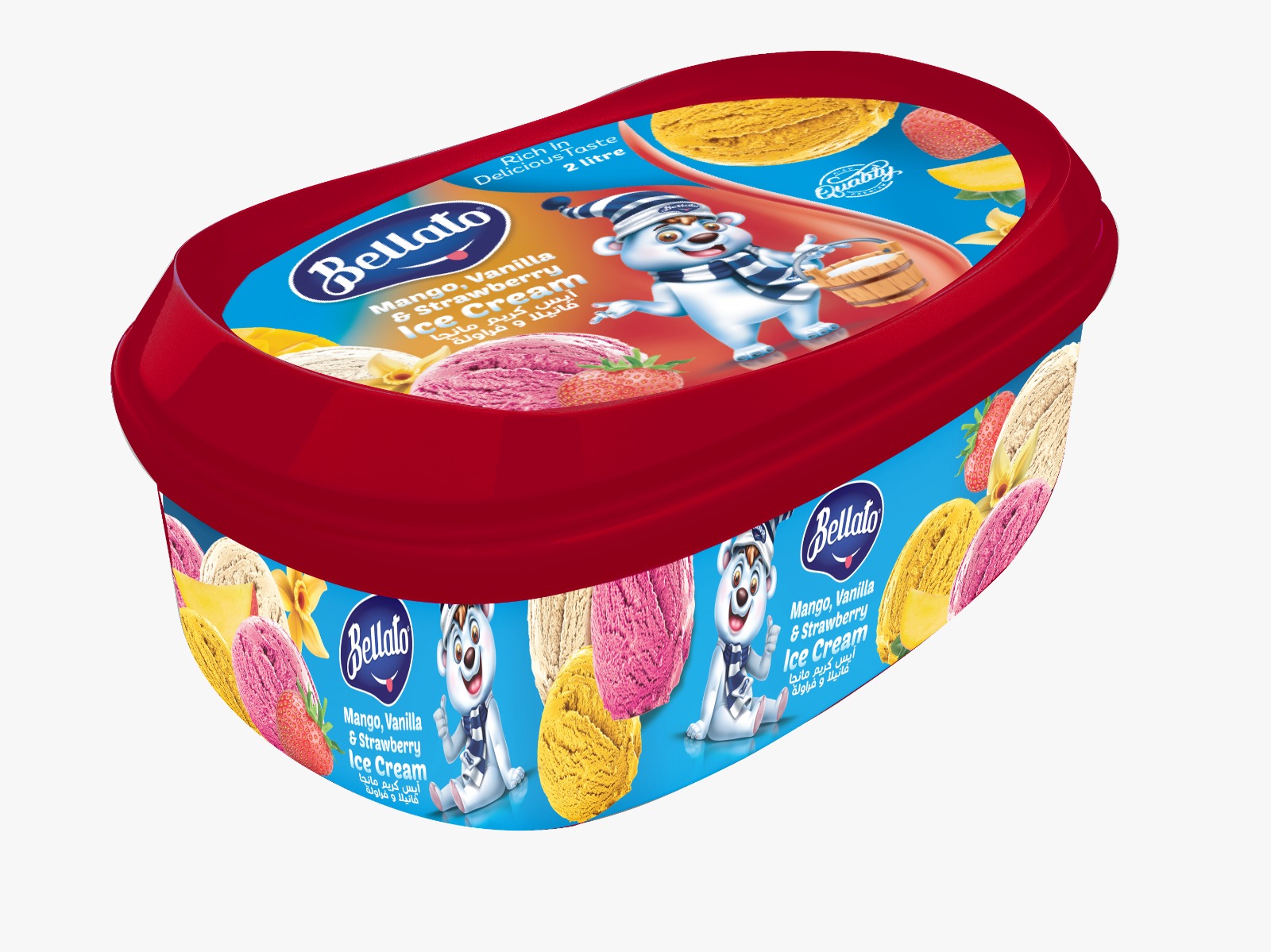 Bellato Family 2 Liter Vanilla & Chocolate & Strawberry